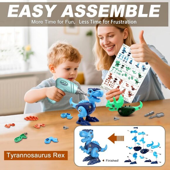 Dinosaur Toys for 3 4 5 6 7 8 Year Old Boys, Take Apart Dinosaur Toys for Kids 3 - Picture 3 of 8